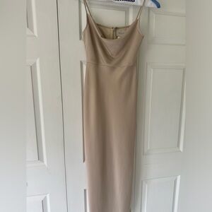 BHLDN Cali Satin Cowl-neck midi dress